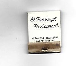 CAJA DE CERILLAS 197: Restaurant El Rossinyol. Barcelona
