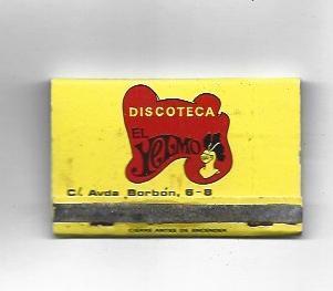 CAJA DE CERILLAS 45: Discoteca El Yelmo. Barcelona
