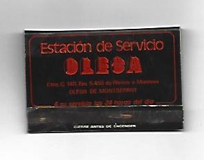 CAJA DE CERILLAS 26: Estacion de servicio Blesa. Olesa de Montserrat