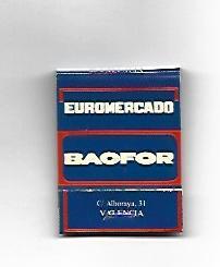 CAJA DE CERILLAS 96: Bacfor. Valencia