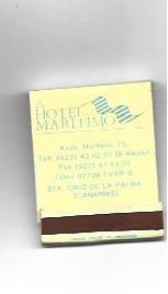 CAJA DE CERILLAS 72: Hotel Maritimo. Santa Cruz de la Palma
