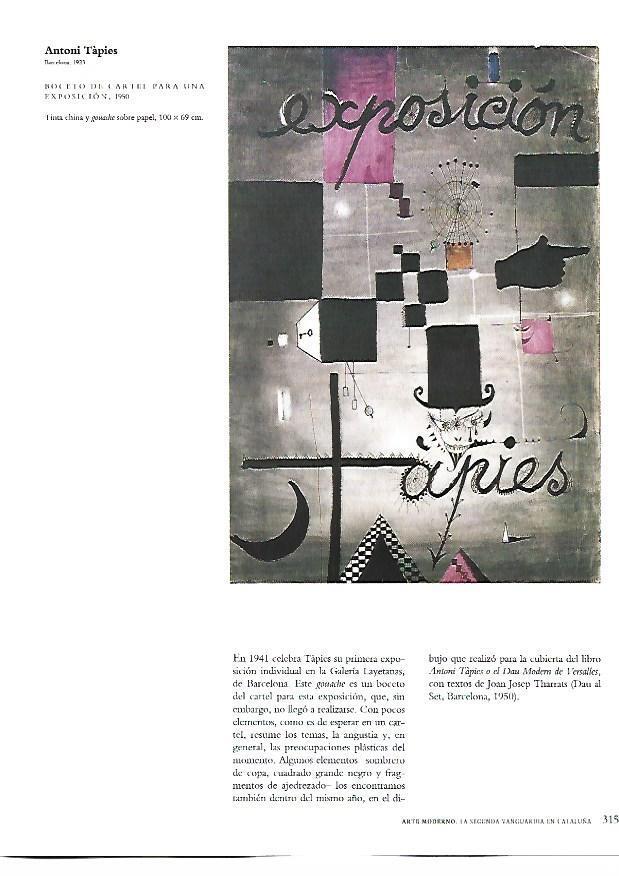 LAMINA 39067: Boceto de cartel para una exposicion, por Antoni Tapies