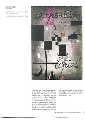 LAMINA 39067: Boceto de cartel para una exposicion, por Antoni Tapies