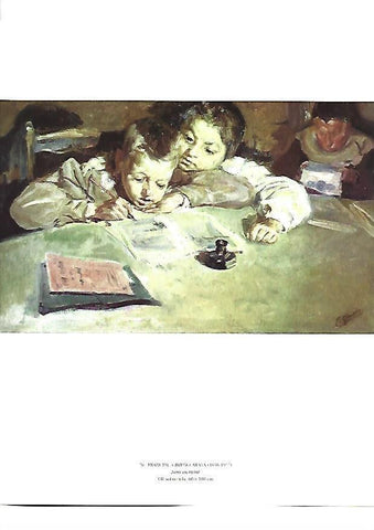 LAMINA 39153: Nenes escrivint, por Francesc Gimeno