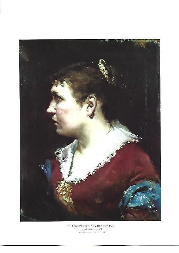 LAMINA 39151: Cabeza de mujer de perfil, por Joquin Sorolla