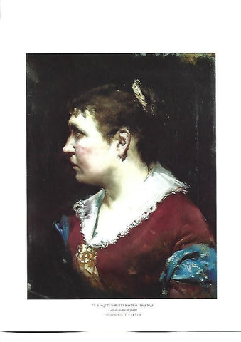 LAMINA 39151: Cabeza de mujer de perfil, por Joquin Sorolla