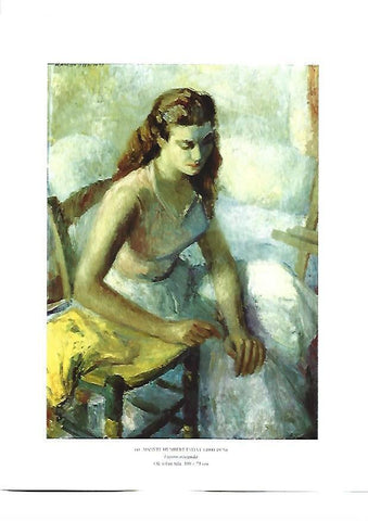 LAMINA 39145: Figura sentada, por Manuel Humbert