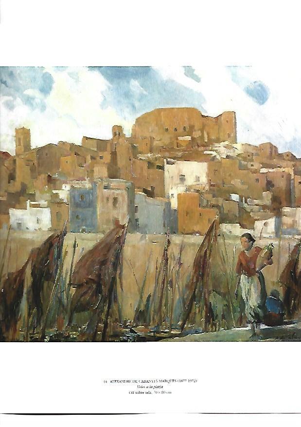 LAMINA 39137: Veles a la platja, por Alexandre de Cabanyes