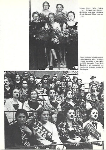 LAMINA 38898: Miss Catalunya y Miss España 1936 en la Monumental de Barcelona