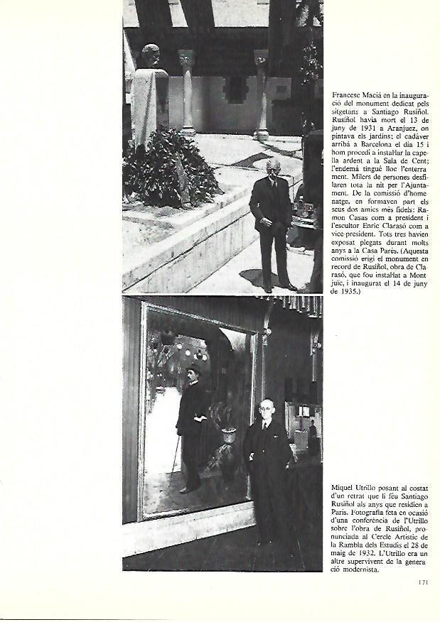 LAMINA 38927: Francesc Macia en Montjuic junto monumento a Rusiñol