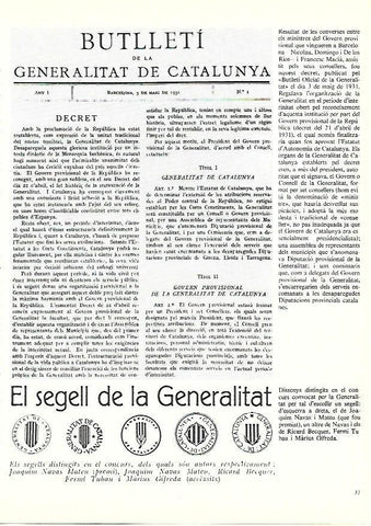 LAMINA 38861: Decreto qie regulaba la organización de la Generalitat en 1931