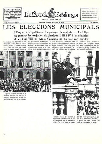 LAMINA 38850: Elecciones municipales en Barcelona 1931