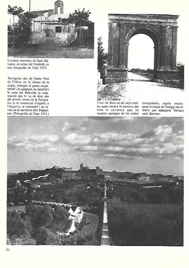 LAMINA 38882: Ermita de Sant Salvador en El Vendrell, vista de Tarragona y el Arco de Bera