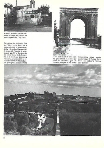 LAMINA 38882: Ermita de Sant Salvador en El Vendrell, vista de Tarragona y el Arco de Bera