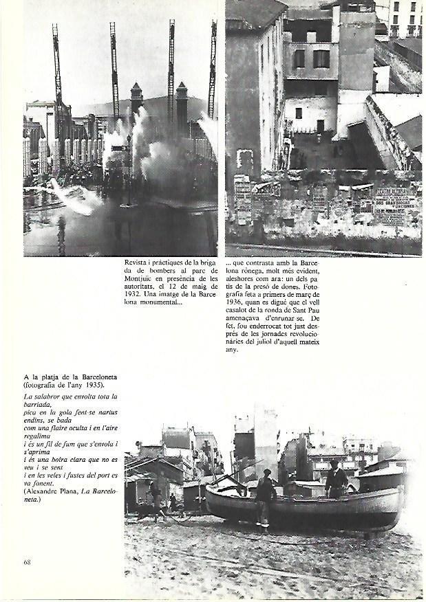 LAMINA 38876: Practicas de los Bomberos de Barcelona y la plaa de la Barceloneta en 1935
