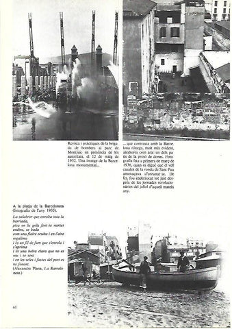 LAMINA 38876: Practicas de los Bomberos de Barcelona y la plaa de la Barceloneta en 1935