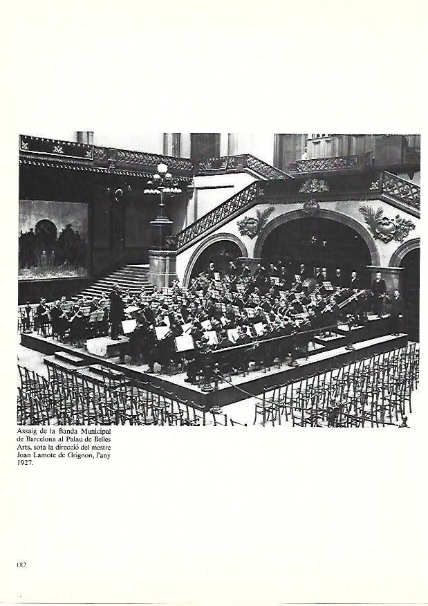 LAMINA 38932: Banda Municipal de Barcelona en el Palau de Belles Arts, 1927