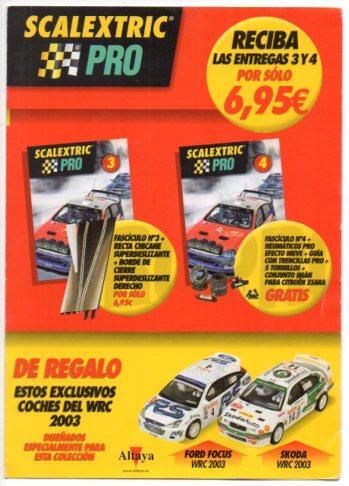 V49536: Scalextric Pro.Triptico publicitario numeros 3 y 4 de la coleccion