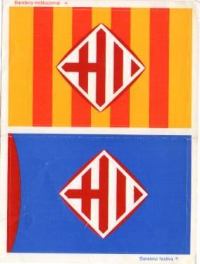 V49508: Pegatina bandera festiva e institucional de Barcelona