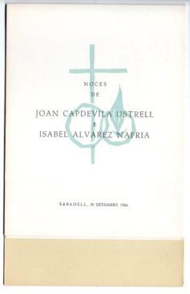 V49509: Noces de J. Capdevila Ustrell e I. Alvarez Nafria, Sabadell setembre 1966