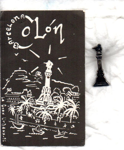 V49174: Pin metalico monumento a Colon en Barcelona