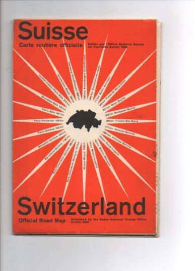 V49555: Suiza hoja de ruta oficial, mapa desplegable