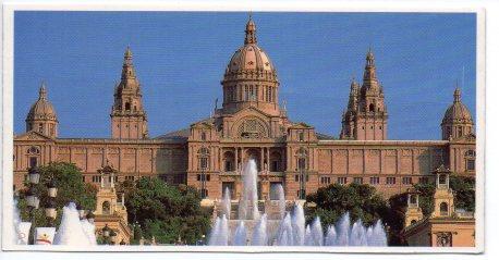 V49488: Vista de las fuentes de Montjuic y Museo de Arte de Cataluña, Barcelona