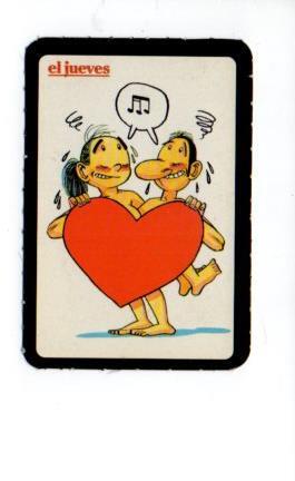 V49457: Calendario de bolsillo año 2000 El Jueves mujer y hombre tras un corazon
