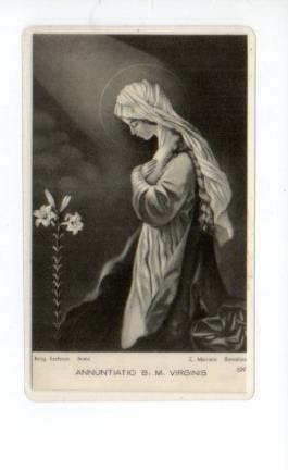 V49461: Estampa religiosa Annuntiatio B. M. Virginis. Relig. Esclavas Roma nº 529