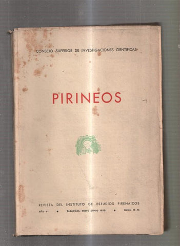 Pirineos numero 15-16 Revista del Instituto de Estudios Pirenaicos 