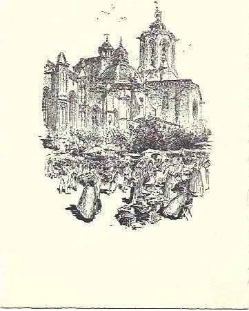 POSTAL A6513: Catedral de Tarragona y mercado en 1900