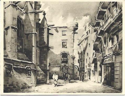 POSTAL NAVIDEÑA A6532: Calle Condes de Barcelona, por Fresquet