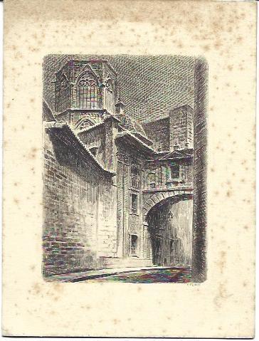 POSTAL NAVIDEÑA A6533: Calle gótica