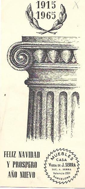 POSTAL NAVIDEÑA A6534: Muebles Casa Viuda Serra de Barcelona