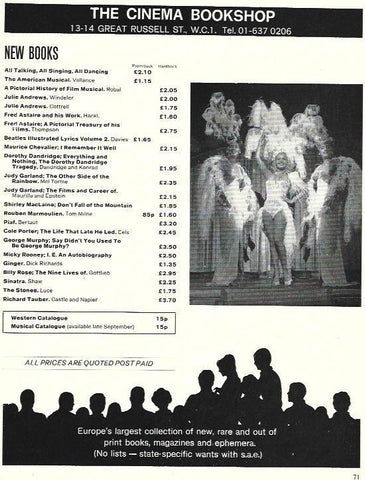 LAMINA 39501: Publicidad de The Cinema Bookshop