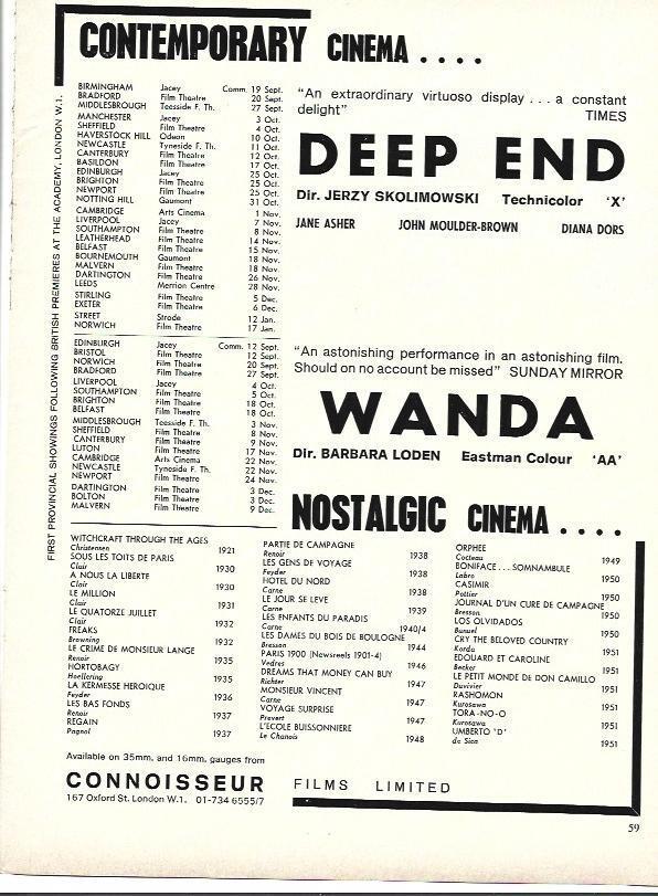 LAMINA 39490: Publicidad de Deep End y Wanda