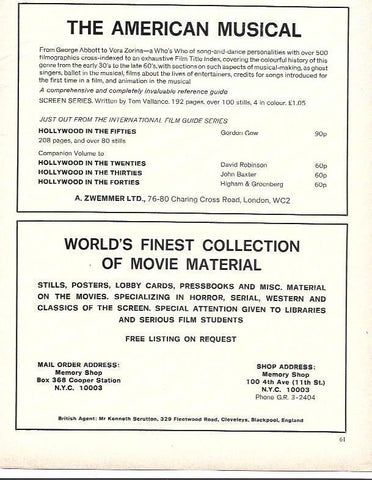 LAMINA 39489: Publicidad de The American Musical y Movie Material