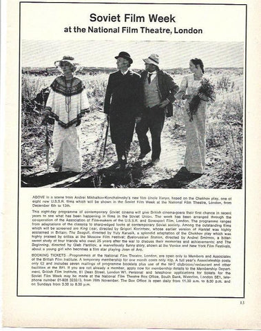 LAMINA 39531: Publicidad de Soviet film Week