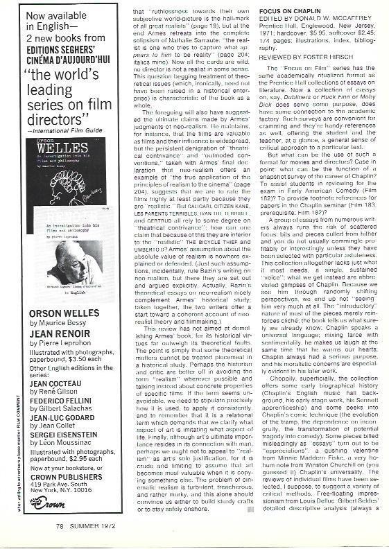 LAMINA 39612: Publicidad del libro Orson Welles de Maurice Bessy