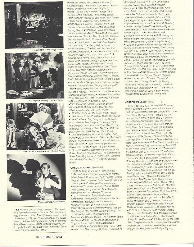 LAMINA 39605: Filmografia de Gregg Toland