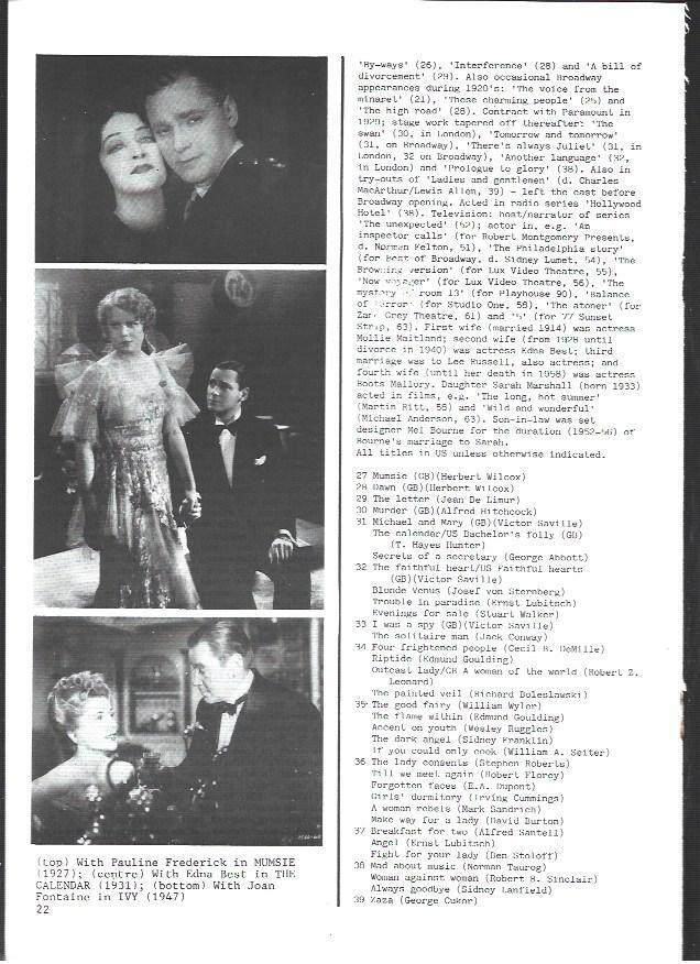 LAMINA 39629: Herbert Marshall en diferentes peliculas