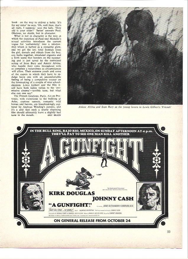 LAMINA 39653: Publiicidad de A Gunfight con Kirk Douglas