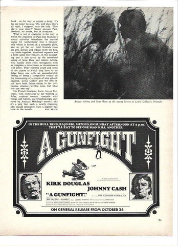 LAMINA 39653: Publiicidad de A Gunfight con Kirk Douglas
