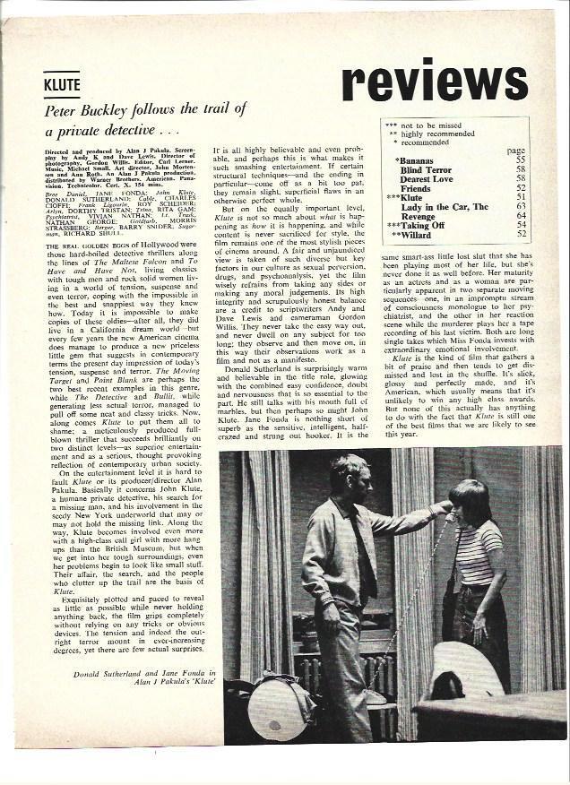 LAMINA 39652: Critica de la pelicula Klute