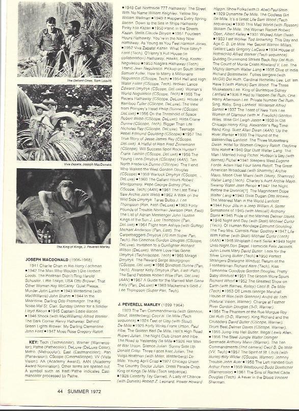 LAMINA 39599: Filmografia de Joseph Macdonald y J. Peverell Marley