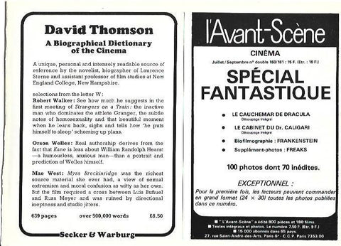 LAMINA 39332: Publicidad de David Thomson y L'Avant-Scene