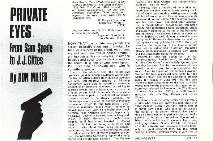 LAMINA 39309: Private Eyes de Sam Spade