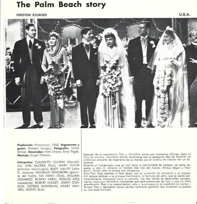 LAMINA 39345: The Palm Beach Story con Claudette Colbert