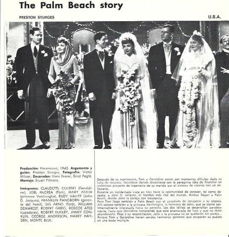 LAMINA 39345: The Palm Beach Story con Claudette Colbert
