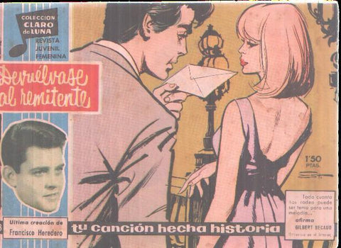 Claro de Luna numero 193: Cancion de Francisco Heredero (numerado 1 en trasera)